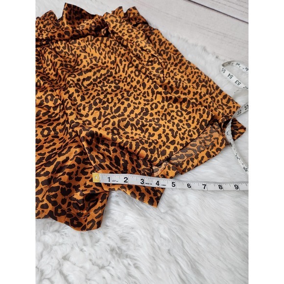 Shein Womens Paperbag Shorts Animal Print Pull-On Flowy Orange Brown 4XL - Picture 7 of 7